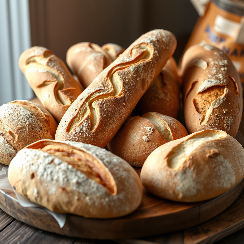 Assortment of soft breads